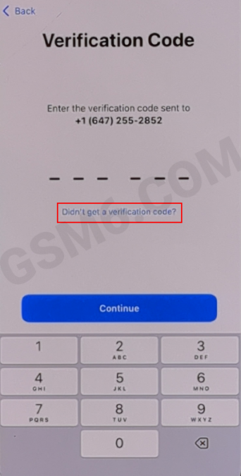 iPhone didn't get verification code screen during Apple ID setup