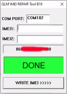 Qualcomm IMEI repair free tool success confirmation screen