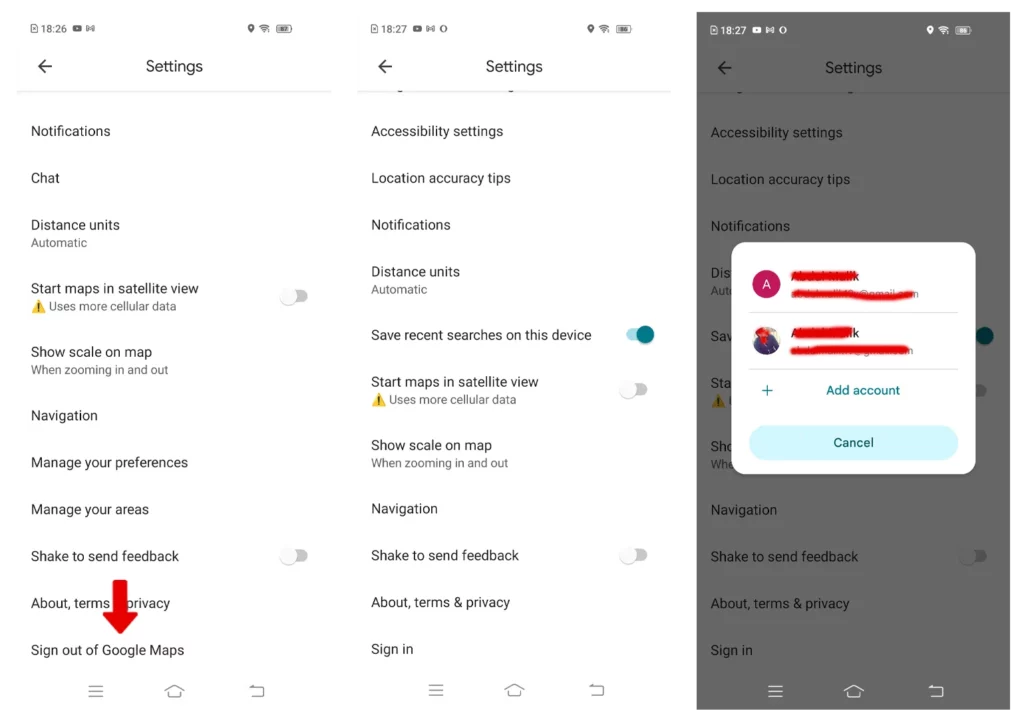 Sign out and sign in to Google Maps to fix saved places missing issue