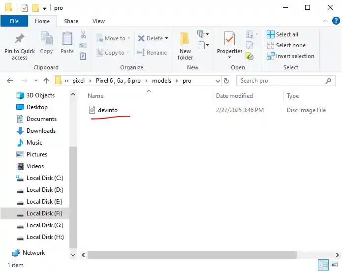 Fixed modified devinfo.img file in pixel tool directory
