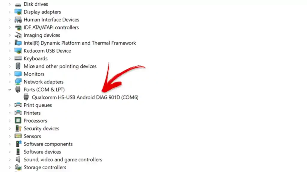 Qualcomm HS USB Android diagnostic port driver screen for Google Pixel QCN restoration