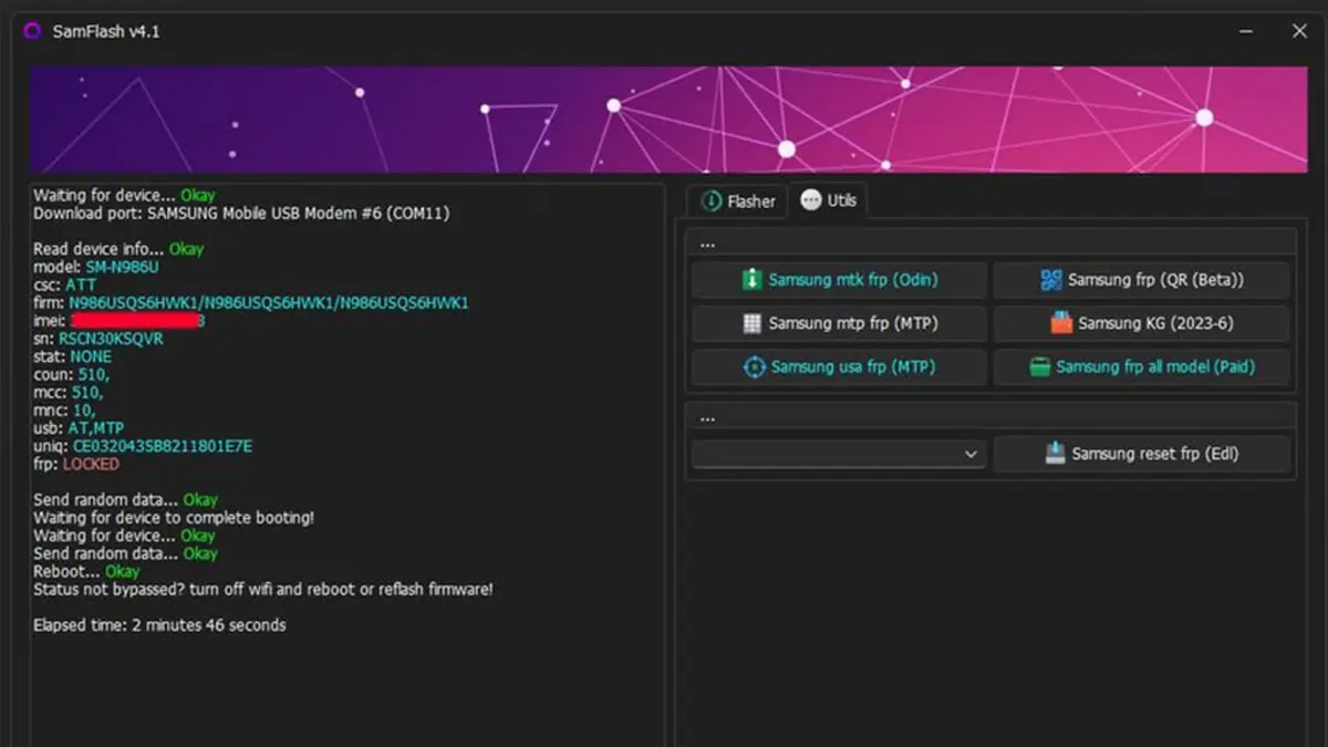 SamFlash v4.1 - Bypass FRP Free on Samsung Devices | 2025