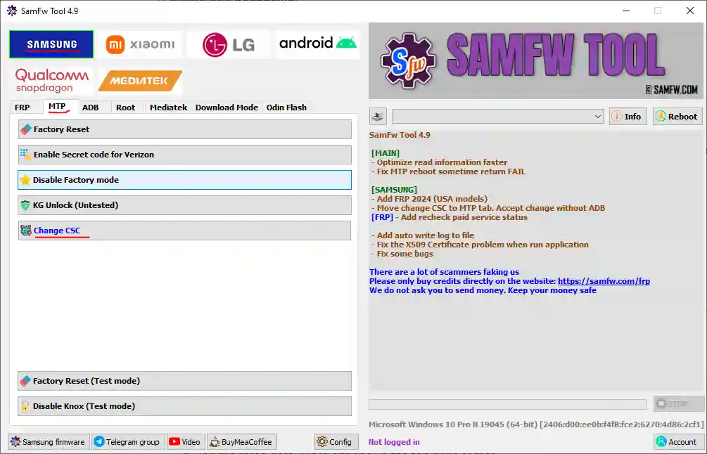 how to enable Samsung Call Recording by changing CSC without root using SamFW tool