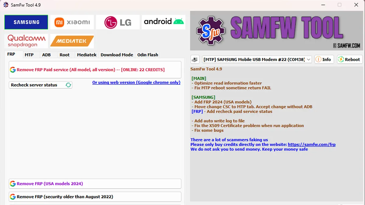 Download SamFW Tool Latest Version 2025 – Remove FRP, Change CSC, Flash Firmware