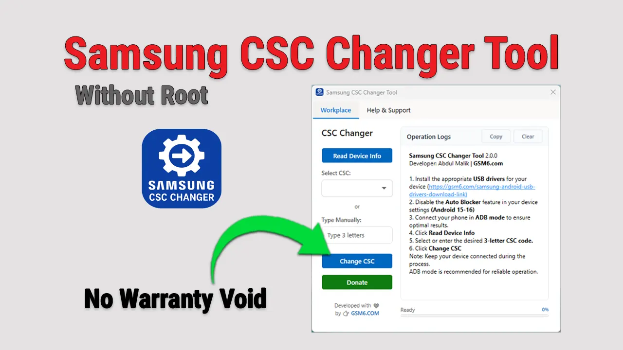 Samsung CSC Changer Tool V2.12.112025 - Change CSC without Losing Warranty (No Root) Safe Method
