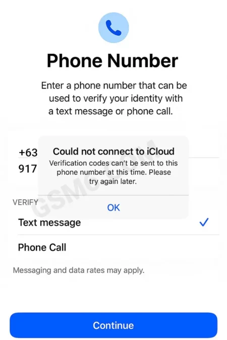 iCloud Verification Code Not Sending Philippines fix with iPhone setup screenshot